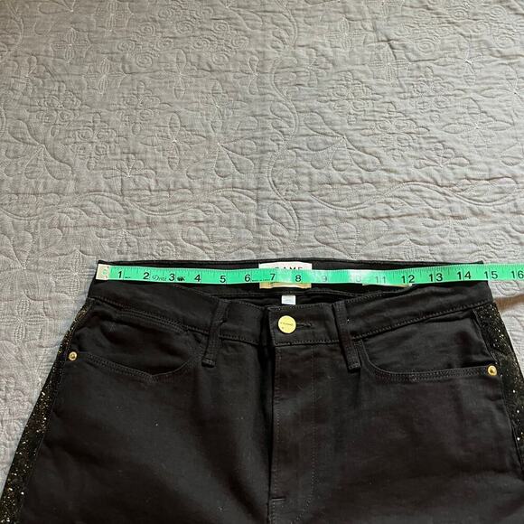 FRAME‎ Le High Straight Velvet Tux
Raw Jeans black women’s size 30 - Picture 8 of 11